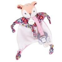 Doudou sucette 20 cm polyester collection BOH'AIME faon rose multicolore