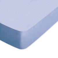 Drap housse uni 100x190 cm bonnet 50 cm 100% coton ALTO bleu Belle ile