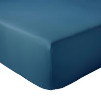 Drap housse 140x190 cm bonnet 40 cm percale de coton PASSION PERCALE Bleu cobalt