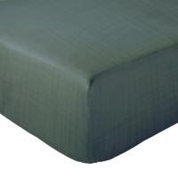 Drap housse 80x200 cm double gaze de coton CASSIS Vert argile