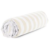 Drap housse 90x200 cm percale de coton brodée ESCALE AZUR Blanc