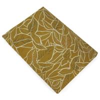 Drap plat 240x310 cm coton lavé imprimé MOOREA MAIAO Jaune ambre