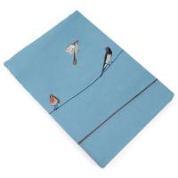 Drap plat 270x310 cm percale de coton SUR UN FIL bleu horizon