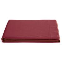 Drap plat pour lit simple 180x290 cm percale de coton MANOIR rouge Carmin