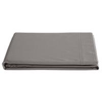 Drap plat pour lit simple 180x290 cm percale de coton MANOIR gris Cendre