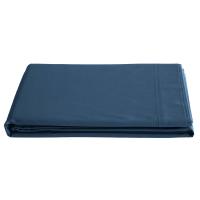 Drap plat pour lit simple 180x290 cm percale de coton MANOIR bleu Marine