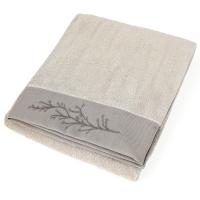 Drap de bain absorbant 100% coton 100x150cm FEUILLE beige