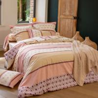 Housse de couette 300x240 cm 100% coton INOUK rose/beige