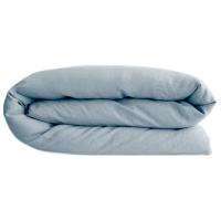 Housse de couette 240x220 cm lit double standard lin lavé SONATE bleu Glacier