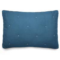 Housse de coussin capitonnée en mousseline de coton 40x60 cm ANDROS bleu marine