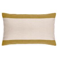 Housse de coussin en coton fil teint  40x60 cm cm collection JANIS jaune jasmin