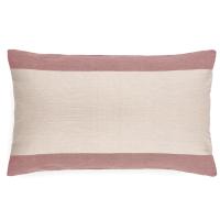 Housse de coussin en coton fil teint  40x60 cm cm collection JANIS rose