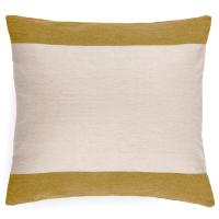 Housse de coussin en coton fil teint 45x45 cm cm collection JANIS jaune jasmin