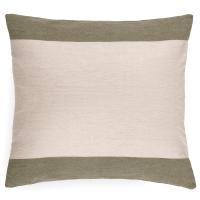 Housse de coussin en coton fil teint 45x45 cm cm collection JANIS vert mousse