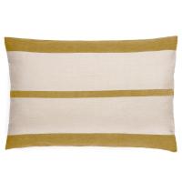 Housse de coussin en coton fil teint 55x80 cm cm collection JANIS jaune jasmin