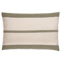 Housse de coussin en coton fil teint 55x80 cm cm collection JANIS vert mousse