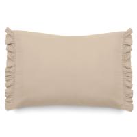 Housse de coussin en mousseline de coton 40x60 cm cm + 5 cm ELZA beige ficelle