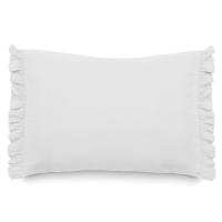 Housse de coussin en mousseline de coton 40x60 cm cm + 5 cm ELZA blanc neige