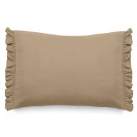 Housse de coussin en mousseline de coton 40x60 cm + 5 cm  ELZA marron camel