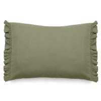 Housse de coussin en mousseline de coton 40x60 cm cm + 5 cm ELZA vert mousse