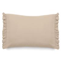 Housse de coussin en mousseline de coton 55x80 cm cm + 5 cm ELZA beige ficelle