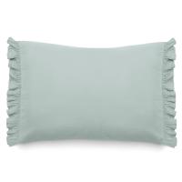 Housse de coussin en mousseline de coton 55x80 cm cm + 5 cm ELZA gris lichen