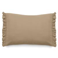 Housse de coussin en mousseline de coton 55x80 cm cm + 5 cm ELZA marron camel