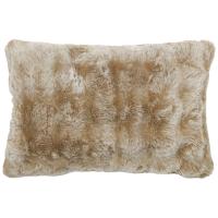 Housse de coussin en polyester fausse fourrure 40x60 cm ASTRAKAN marron camel