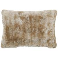 Housse de coussin en polyester fausse fourrure 55x80 cm ASTRAKAN marron camel