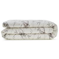 Housse de couette 200X200 cm percale de coton LES ROCHEUSES imprimée montagne blanc Mascarpone