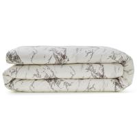 Housse de couette 240X220 cm percale de coton LES ROCHEUSES imprimée montagne blanc Mascarpone