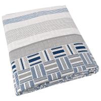 Housse de couette 260x240 cm 100% coton DIEGO bleu baltique