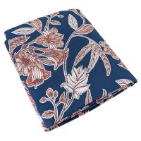 Housse de couette 200x200 cm satin de coton BOTANIC bleu Nuit