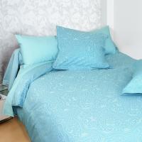 Housse de couette 240x220 cm Satin de coton PANTHEON Bleu clair