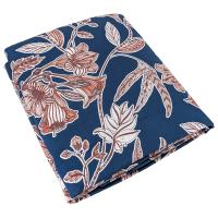 Housse de couette 260x240 cm satin de coton BOTANIC bleu Nuit