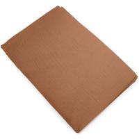 Housse de couette 260x240 cm mousseline de coton MILOS marron cognac