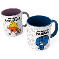 Lot de 2 mugs Madame MONSIEUR MADAME modèle Fabuleuse et Parfait