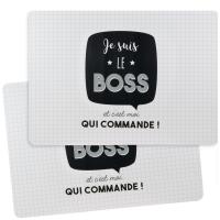 Lot de 2 sets de table JE SUIS Noir