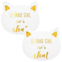 Lot de 2 sets de table enfant CHAT Blanc