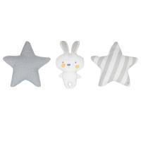 Lot de 3 coussins enfant LAPIN gris