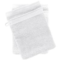 Lot de 2 gants de toilette 100% coton 550 g/m2 collection NAÏA Blanc