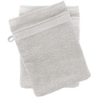 Lot de 2 gants de toilette 100% coton 550 g/m2 collection NAÏA blanc Craie