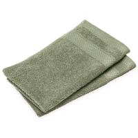 Lot de 2 serviettes invité 100% coton 550 g/m2 30x50cm collection NAÏA vert Olive