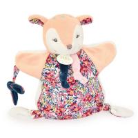 Doudou marionnette 25 cm polyester collection BOH'AIME faon rose multicolore