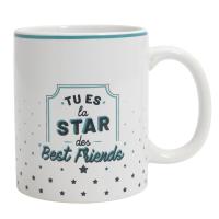 Mug en céramique 33 cl collection MALY modèle best friends blanc