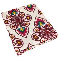 Nappe antitache motif ethnique 140x240 cm JAIPUR 100% polyester rouge