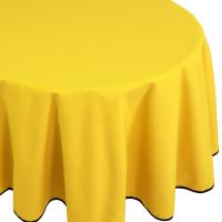 Nappe ovale 180x450 cm DIABOLO jaune Curcuma traitement teflon