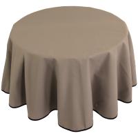 Nappe ronde 180 cm DIABOLO marron Tourterelle traitement teflon