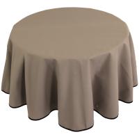 Nappe ronde 200 cm DIABOLO marron Tourterelle traitement teflon