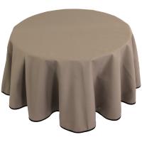 Nappe ronde 240 cm DIABOLO marron Tourterelle traitement teflon